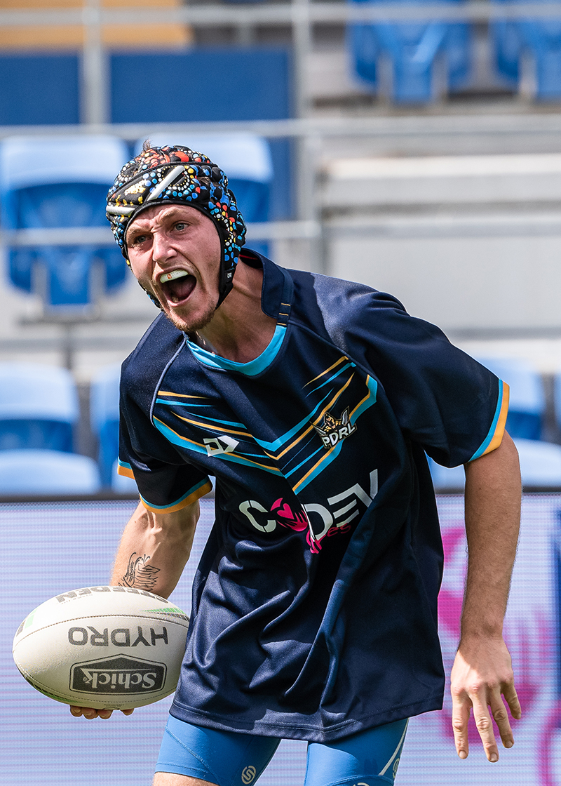 A player on the Gold Coast Titans physical disability Rugby League team.